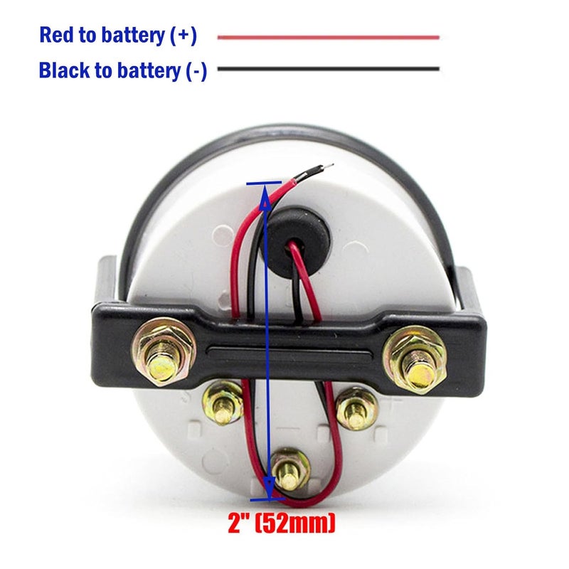 BLLYOGU 2" Fuel Level Gauge,12V Fuel Tank Meter E-1/2-F Pointer Meter 240-33ohm for Car RV Yacht Boat Motorcycle (White) - Image 5
